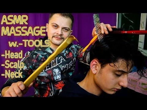 ASMR SLEEP & ASMR MASSAGE BARBER THERAPY | ASMR MASSAGE TOOLS n HAIR | ASMR HEAD MASSAGE