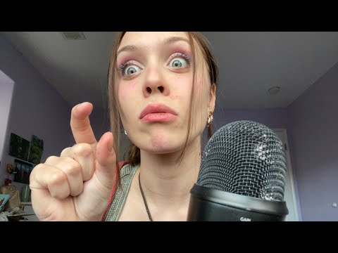 ASMR FAST AND AGGRESSIVE/ Visuals, mouth sounds, real rain sounds in the background, hand sounds