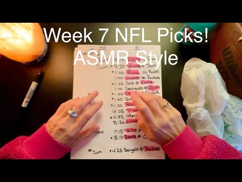 Soft-Spoken & Whisper ASMR ~ NFL Week 7 Picks 🏈 Random vs Real Predictions