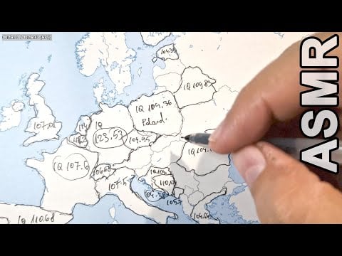 ASMR: Countries With the Highest IQ Inteligence in Europe | Stats & facts | ASMR maps and tracing