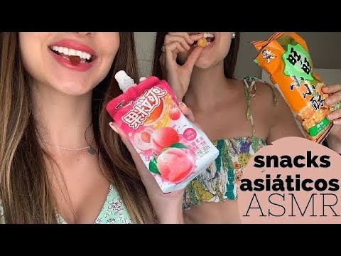 ASMR PROBANDO SNACKS ASIÁTICOS con mi hermana (especial 250 followers)🤩✨