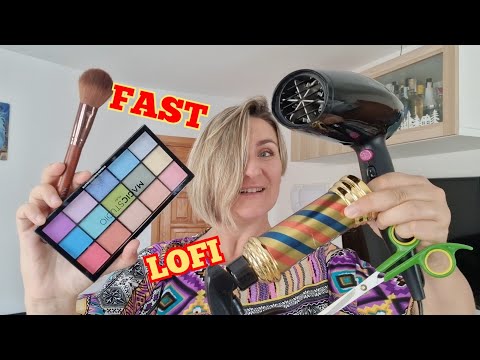 ✂️💄 ASMR Fast & Aggressive Haircut & Makeup | Lo-Fi Personal Attention #asmr