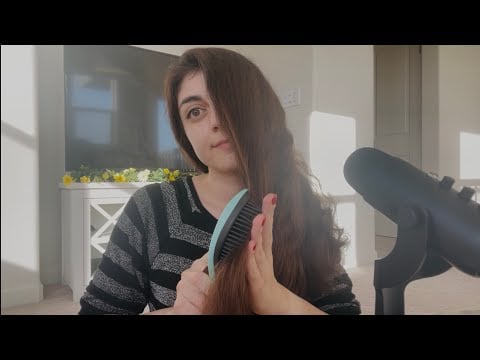 ASMR hair brushing and hair over face brushing :)