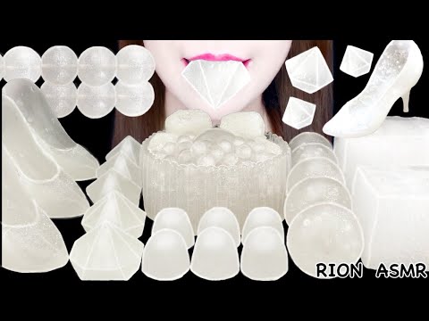 【ASMR】【RECIPE】CLEAR DESSERTS🤍 CINDERELL SLIPPER,ICE MUKBANG 먹방 食べる音 EATING SOUNDS NO TALKING