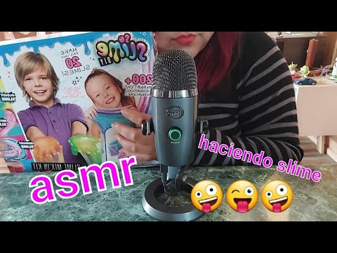 ASMR-intentando hacer slime😂[NO SALE COMO ESPERABA🥴]Sonidos Relajantes-ASMR en Español