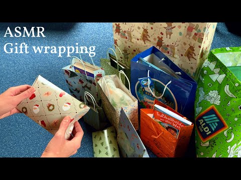 ASMR 🌙 Gift wrapping - Tapping and paper sounds (no talking)
