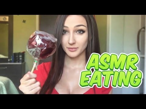 ASMR Snow White Eats Apple Mouth Sounds, Close Up, Crunching.