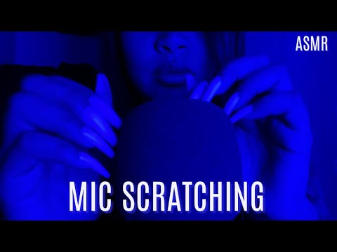 ASMR Fast and Aggressive Mic Scratching With Long Nails ~ Foam Cover (No Talking)