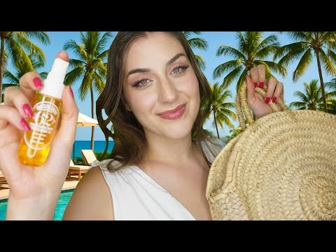 ASMR Deutsch Beach mit Bestie👙 friend gets you ready for a beach day (Personal Attention, Massage)