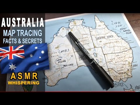 ASMR - Drawing AUSTRALIA states outline and best known facts for each region explained | soft spoken