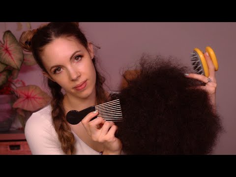 [ASMR] REALISTIC Afro Hair Detangling, Scalp Check, Scalp Massage & Scratching (SUPER Relaxing)