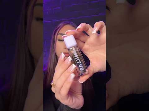 juicy lip plumping oil 🖤✨ #asmr #asmrmakeup #lipoil