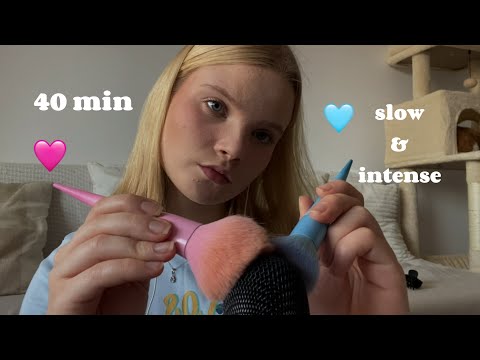 ASMR mic brushing but it gets more & more intense 😴 no talking