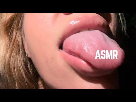 ASMR SLOW lens licking + spit paiting + kisses + gum chewing