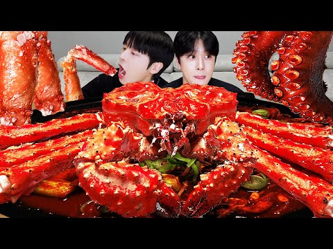 ASMR MUKBANG | 직접 만든 해물찜 대왕 킹크랩 문어 7.4KG 먹방 & 레시피  KING CRAB, OCTOPUS, SEAFOOD