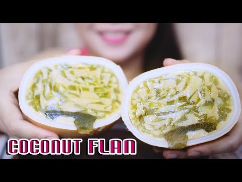 ASMR COCONUT FLAN (EATING SOUNDS) No Talking | LINH ASMR