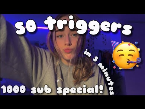 ASMR 50 triggers in 5 minutes | 1000 subscriber special, thank you!