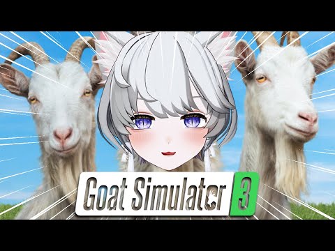 【🔴LIVE】猫の日なので羊が猫耳を付けてヤギになる！🐐It's Cat Day, so sheep puts on cat ears and be a goat!【Goat Simulator 3】