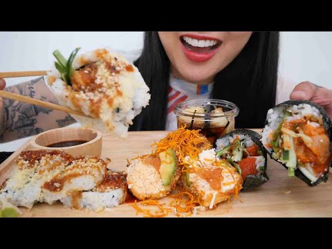 I CALL THIS BEGINNERS SUSHI PLATTER (ASMR EATING SOUNDS) LIGHT WHISPERS | SAS-ASMR