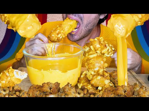 ASMR CHEESY CORN DOGS + CALAMARI Mukbang *NO TALKING Eating Sounds * Nomnomsammieboy