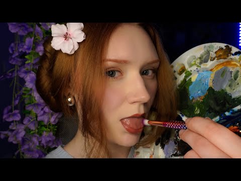 ASMR Spit painting, Face painting, Kisses painting 🥰 😛