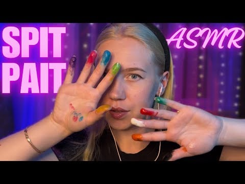 ASMR Drawing with spit paints | Color painting | spit painting | #asmrminuha #asmr