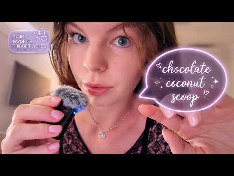 ASMR your fav trigger words | up close whispers & hand movements