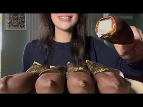ASMR DOUBLE CARAMEL MAGNUM CHOCOLATE ICE CREAM BARS 