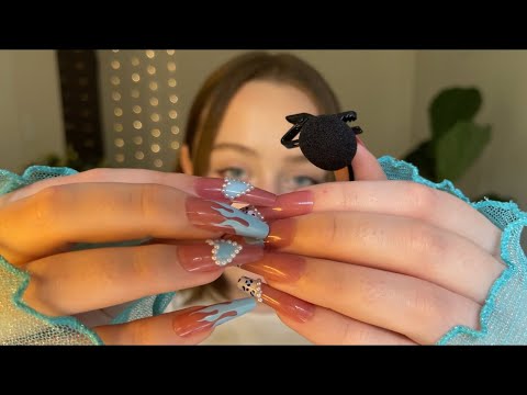 asmr lofi long nails tapping w mini mic (scratching, camera, fast not aggressive) (no talking)