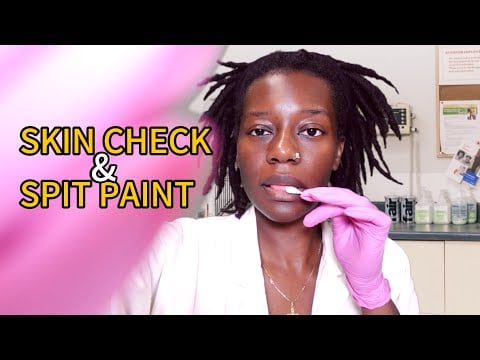 ASMR SKIN CHECK & Q-TIP Spit Painting for GLOWING SKIN 👩🏾‍⚕️✨ Personal Attention + Face Exam