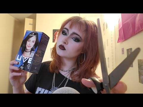 ASMR Alt Girl Cuts and Dyes Your Hair 🦇 (personal attention, roleplay)
