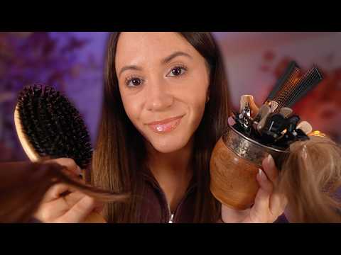 ASMR Playing With Your Hair Until You Fall Asleep 💤 Hair Brushing, Clipping & Scalp Treatment