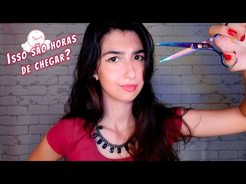 ASMR Cortando seu cabelo com pressa porque o salão já vai fechar 😦