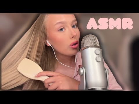 ASMR hairplay, mouth sounds & hand movements 
