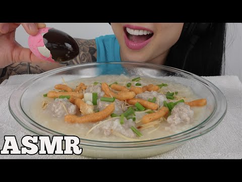 ASMR THAI RICE PORRIDGE + CENTURY EGG (EATING SOUNDS) NO TALKING | SAS-ASMR