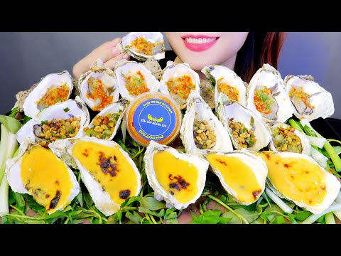 ASMR EATING GRILLED OYSTERS EATING SOUNDS | LINH-ASMR