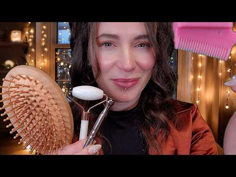 ASMR - Ultimate Facial, Hair & Hand Massage (layered skincare, baby hair attention & more)