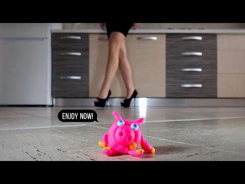 Pea vs. Shape-Shifting Play-doh! Oddly Satisfying High Heels Crushing Things! ASMR