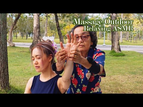 ASMR Thai Massage in a garden | Outdoor ambiance & bird singing