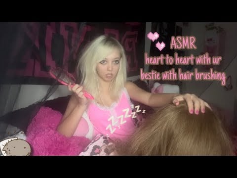 ASMR relaxing heart to heart with your bestie while she brushes your hair🧸💤