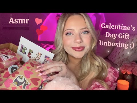 Asmr Galentine’s Day Unboxing & Gift Exchange Collab 💝 Tapping, Scratching, Whispering