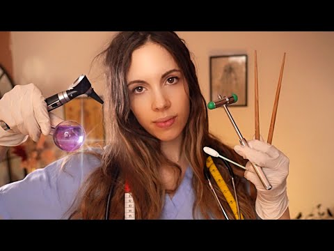 ASMR Total Medical Examination (Face Inspection, Ear Cleaning, Scalp Check, Eye Check, Measuring)