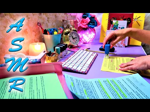 ASMR Office Sounds | Clock Ticking, Typing, Writing, Stamping, Highlighting, Paper, No Talking