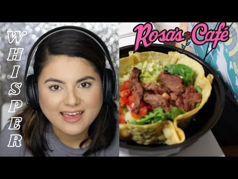 ASMR Eating CRUNCHY Fajita Taco Salad - Rosa's Cafe MUKBANG😋🥗