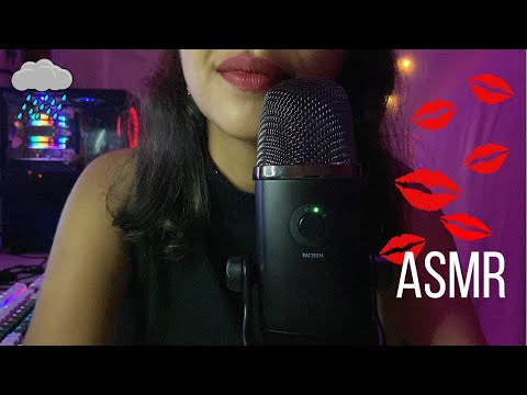 ASMR | SONS DE BOCA COM BARULHO DE CHUVA / mouth sounds