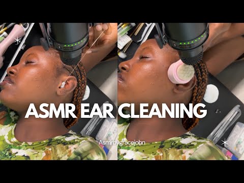 Relaxing asmr for stress relief, ear cleaning and picking, soft whispers, gum chewing