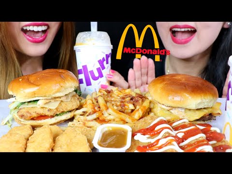 ASMR MCDONALDS WORLDWIDE FAVORITES (McNuggets, McFlurry, Cheese Fries) 리얼사운드 먹방 | Kim&Liz ASMR