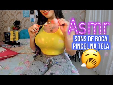 ASMR  |  PINCEL na TELA, MOUTH SOUNDS e HAND MOVEMENTS 💤😴