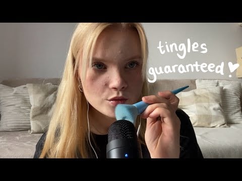 ASMR doing random triggers | tapping, scratching, mouth sounds + more 💙