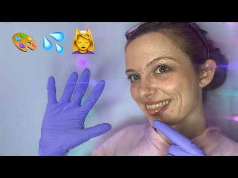 ASMR Spit Painting With LATEX GLOVES 🎨🧤💦🌈 #asmr #asmrforsleep